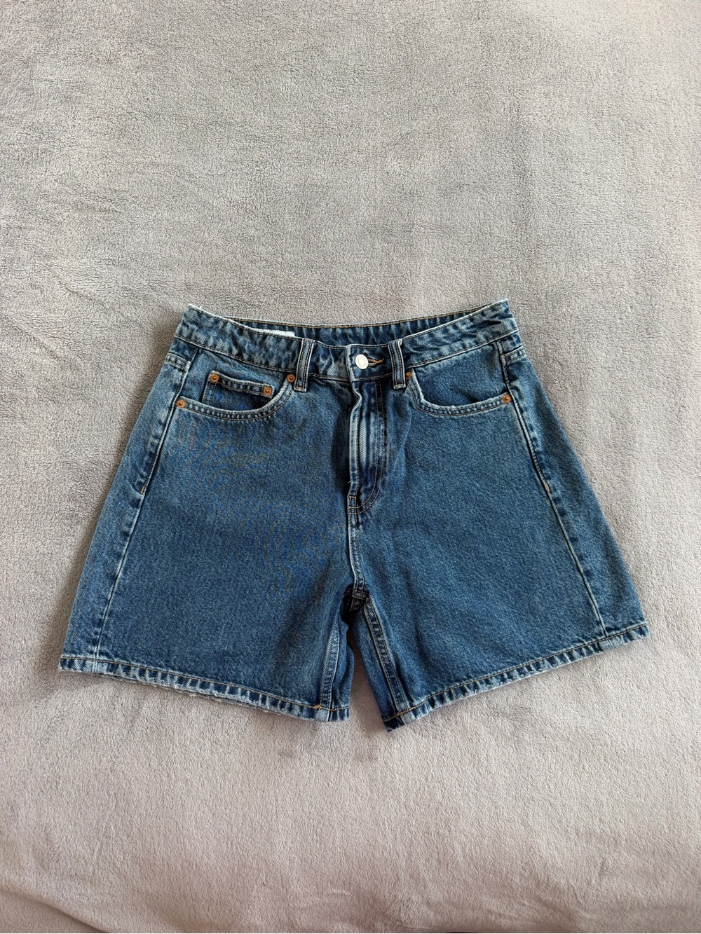 Zara Classic Blue High-Rise Denim Shorts Size S